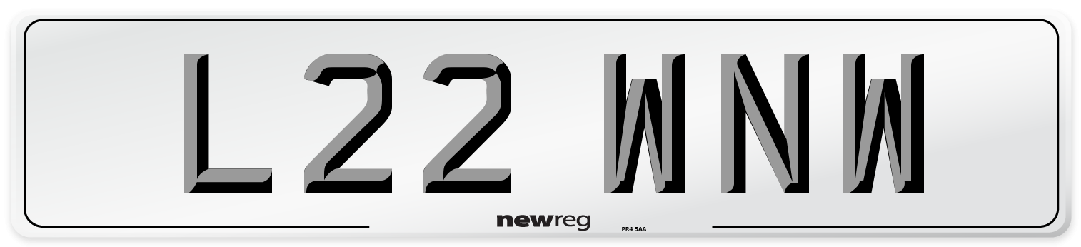 L22 WNW Number Plate from New Reg